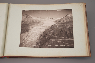 A photo album with albumine prints of Switzerland, 19/20th C.