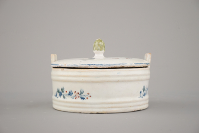 A pair of Brussels faience butter tubs, 18th C.