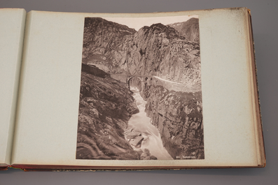 A photo album with albumine prints of Switzerland, 19/20th C.