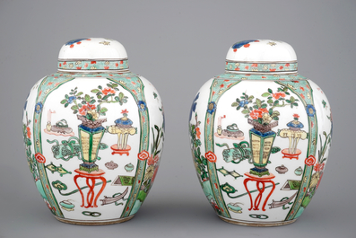 A pair of Samson famille verte jars and covers, ca. 1880