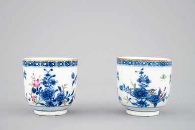 Een deel van een theeservies in Chinees famille rose porselein, 18e eeuw