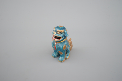 A Chinese incense burner in the shape of a foo dog, 18/19th C