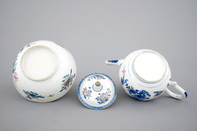 A Chinese famille rose part of a tea service, Qianlong, 18th C