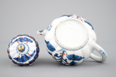A Chinese imari and gilt teapot, Kangxi, ca. 1700