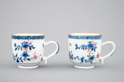 Een deel van een theeservies in Chinees famille rose porselein, 18e eeuw