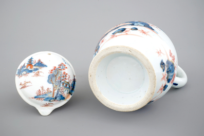Een Chinese export porseleinen Imari dekselkan, 18e eeuw