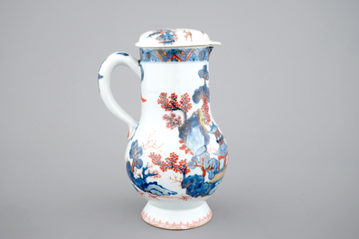 A Chinese export porcelain Imari jug with cover, 18th C.