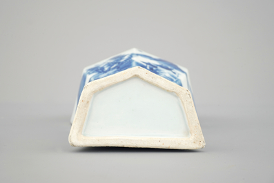 A Chinese porcelain blue and white wall vase, Qianlong, 18th C.