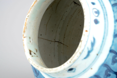 A blue and white Chinese Ming Dynasty &quot;One hundred cranes&quot; vase