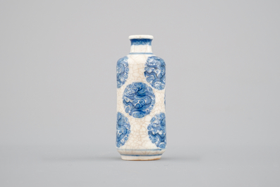 A Chinese blue and white soft paste porcelain snuff bottle, Yongzheng mark