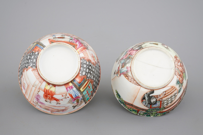 Deux tasses et soucoupes en porcelaine de Chine, &eacute;poque Yongzheng, 1722-1735