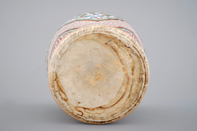 A Chinese wucai porcelain vase with fish, Transitional, Chongzhen or Shunzhi, 1628-1661