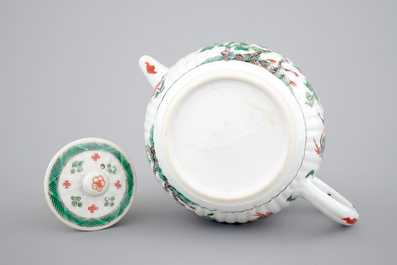 A Chinese famille verte porcelain teapot, Kangxi
