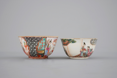 Twee Chinees porseleinen kop en schotels, Yongzheng, 1722-1735