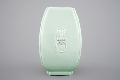 A Chinese celadon vase, Yongzheng mark, 19/20th C