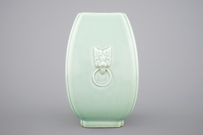 A Chinese celadon vase, Yongzheng mark, 19/20th C