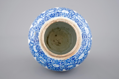 A blue and white Chinese porcelain ginger jar, Kangxi, ca. 1700
