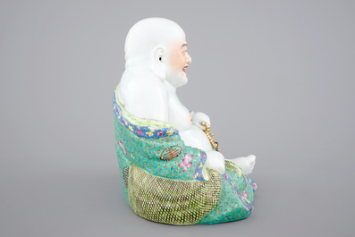 A tall Chinese famille rose porcelain figure of Buddha, 20th C