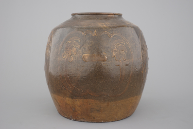 A Chinese stoneware martaban jar, South-China, 18th C.