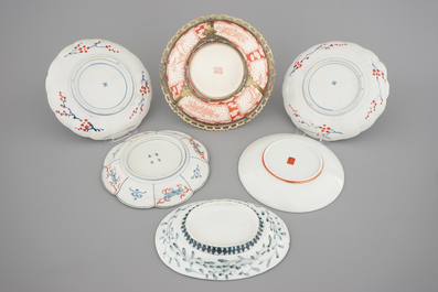 A collection of various Japanese porcelain plates including Imari, Satsuma, etc. 18/19th C.