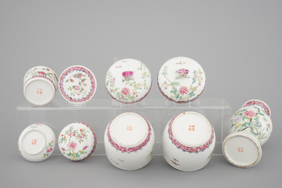 A nice set of Chinese famille rose Peranakan straits porcelain, 19/20th C.