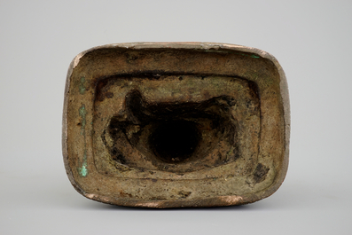 A bronze figure of Samanthabadra, inlaid with semi-precious stones, Ming Dynasty