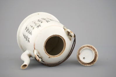 A Chinese Qianjiang style porcelain teapot and cover, ca. 1900