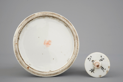 A Chinese Qianjiang style porcelain teapot and cover, ca. 1900