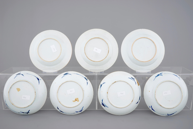 Seven Chinese Imari porcelain plates, Qianlong, 18th C.