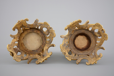 A pair of Chinese crackle glaze vases on bronze mounts, 19th C.