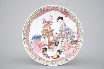 Three fine and rare Chinese saucers, Yongzheng, 1722-1735