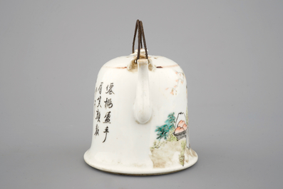 A Chinese Qianjiang style porcelain teapot and cover, ca. 1900