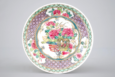 Two fine and rare Chinese porcelain famille rose saucers, Yongzheng, 1722-1735