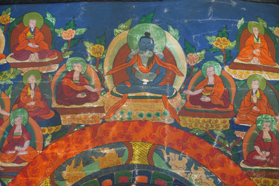 A Tibetan tangka, 19th C.
