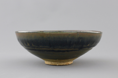 A russet-splashed black-glazed bowl, presumably Song Dynasty