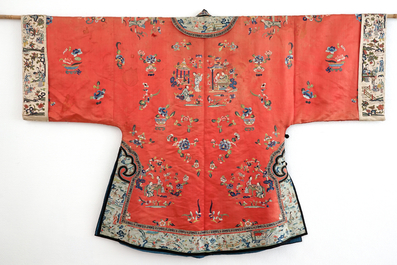 A Chinese silk embroidered child's robe, 19th C.