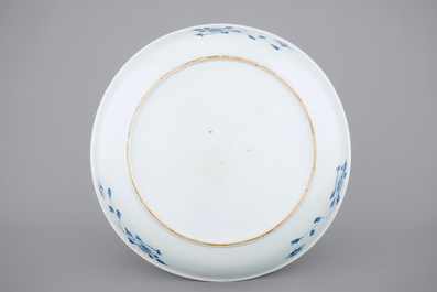 A massive Chinese blue and white deep round dish, Qianlong, 18th C.