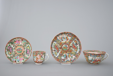 A collection of various Chinese Canton rose medallion wares, 19th C.