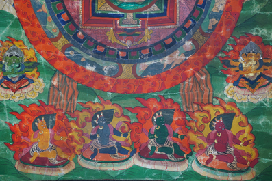A Tibetan tangka, 19th C.