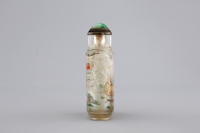 A Chinese inside-painted glass snuff bottle, 20th C.