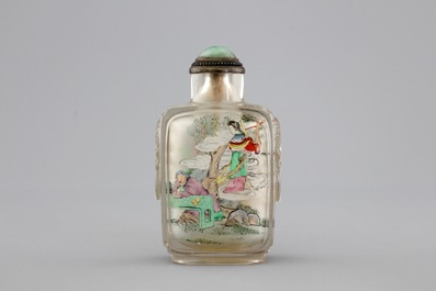 A Chinese inside-painted glass snuff bottle, 20th C.