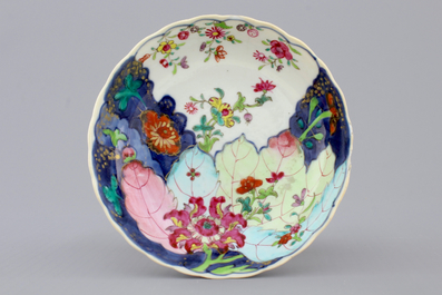 A Chinese export porcelain &quot;Tobacco leaf&quot; cup and saucer, ca. 1770