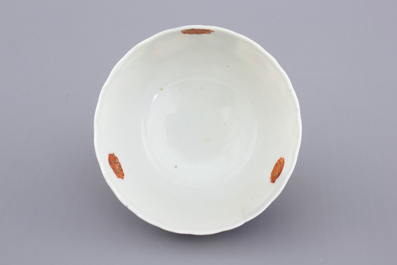 A Chinese export porcelain &quot;Tobacco leaf&quot; cup and saucer, ca. 1770