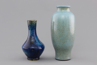 Two Chinese monochrome glazed vases, 19th C.