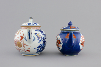 Two Chinese Imari porcelain teapots, 1st half 18th C.