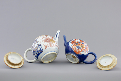 Two Chinese Imari porcelain teapots, 1st half 18th C.