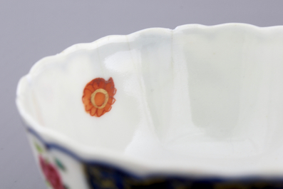 A Chinese export porcelain &quot;Tobacco leaf&quot; cup and saucer, ca. 1770