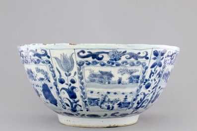 Un grand bol bleu et blanc, &eacute;poque Wan-Li (1573-1619), Dynastie Ming