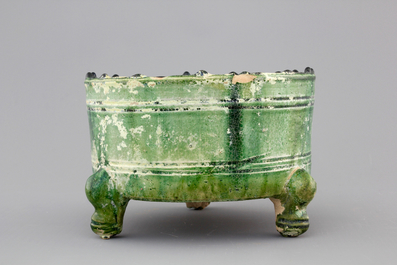 A Chinese green-glazed censer, Han Dynasty (206 BC-220 AC)