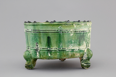 A Chinese green-glazed censer, Han Dynasty (206 BC-220 AC)